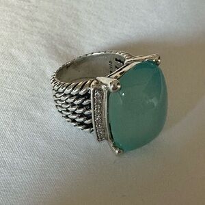 David Yurman Authentic Aqua 5 Row Chalcedony Ring